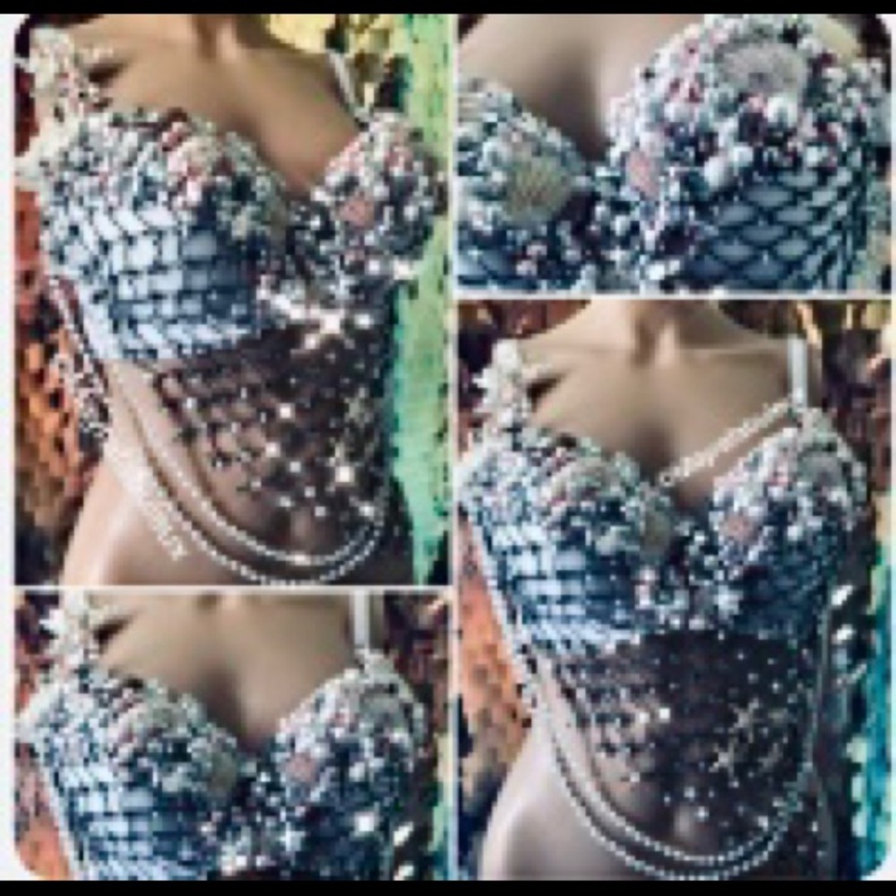 🧜‍♀️ 🐚💕One of a kind Mermaid Rave Bra 🧜‍♀️ 🐚 💕